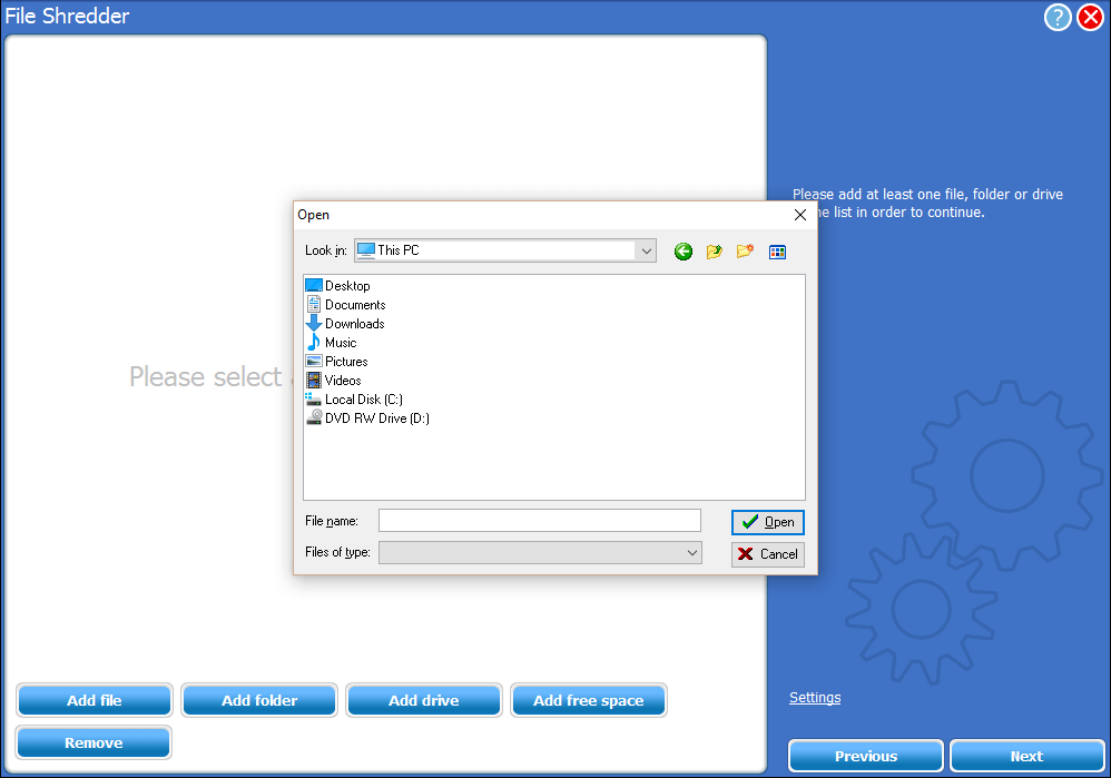 file shredder screenshot